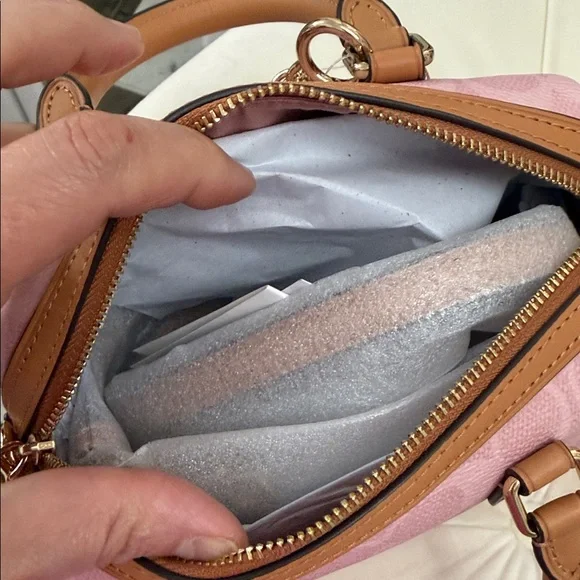 NWT Coach Pink and Tan Satchel MINI ROWAN - Picture 16 of 16